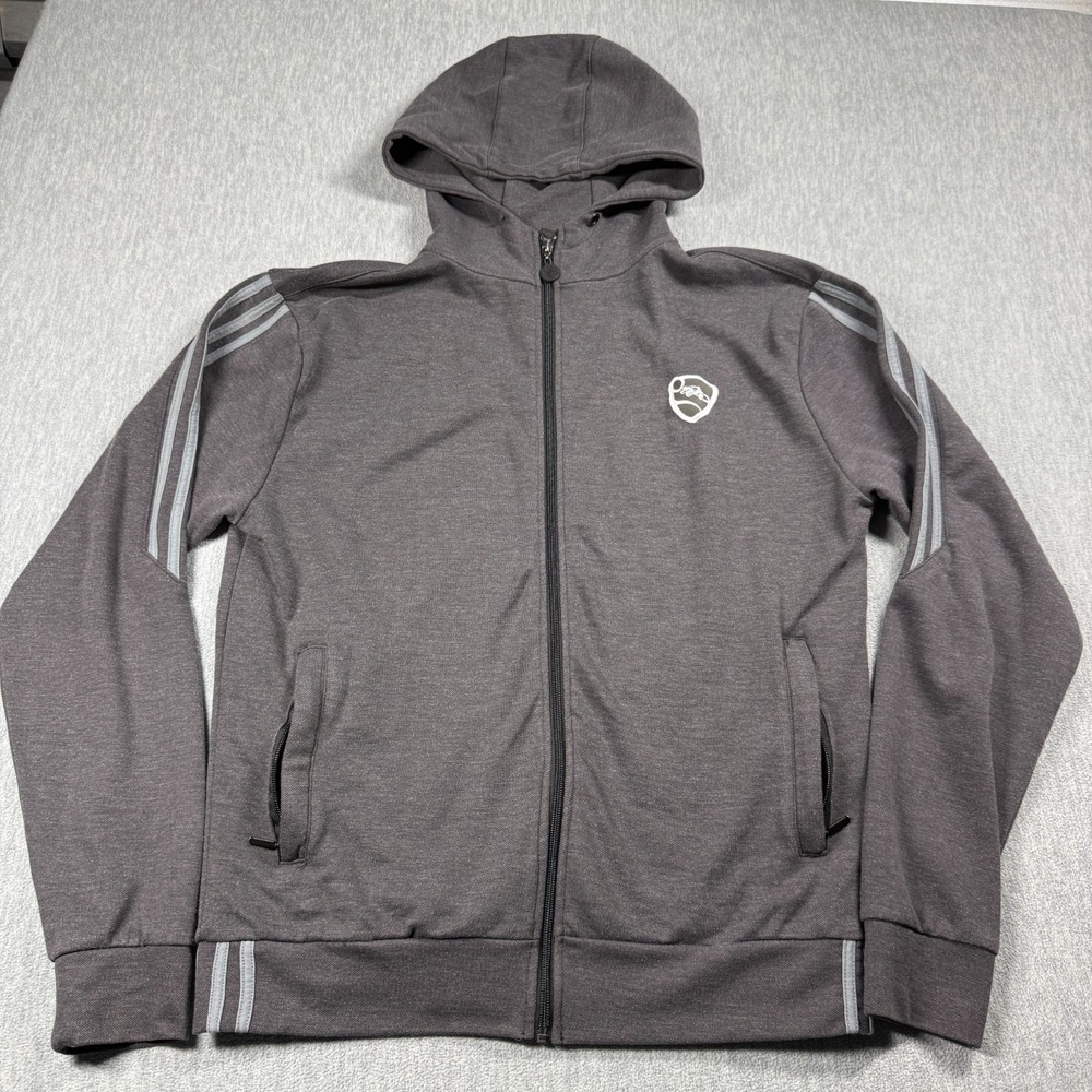 Rocket League Hoodie Mens XL Gray T!NX Jinx Full Zip Fleece Striped Sweatshirt